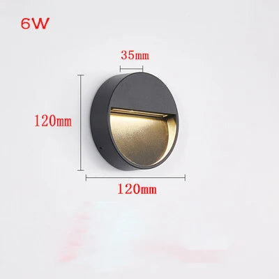 applique murale led étanche moderne 6w 12w noir aluminium