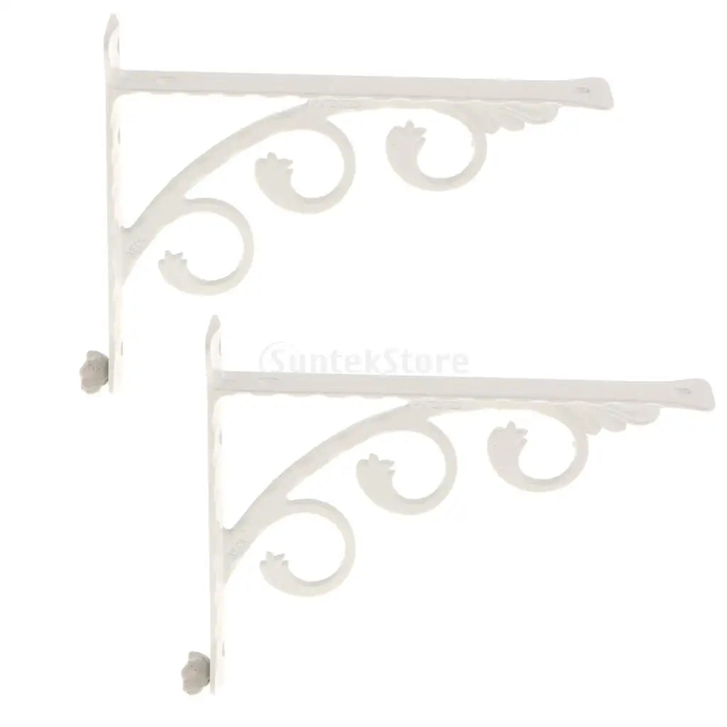 support mural étagère blanc noir floral classique vintage élégant aluminium