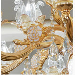lustre cristal doré pendeloques floraux baroque chambre salon decoration française