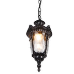 lampe suspendue classique noir doré texture métallique motif sculpté chambre salon étage hall