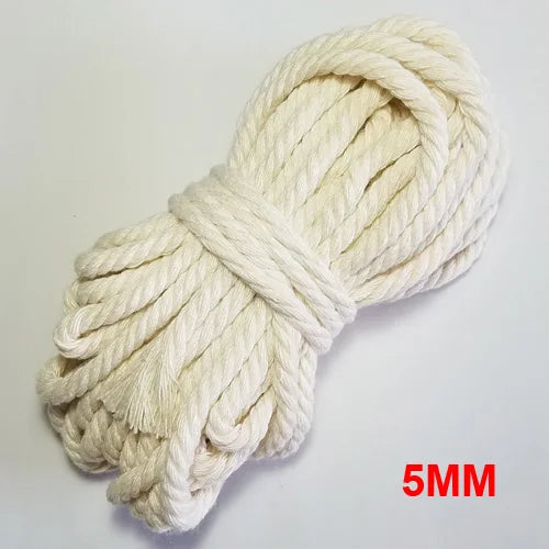 corde coton tissée rustique 100 naturelle 2mm 80m rouleau écologique haute ténacité blanc