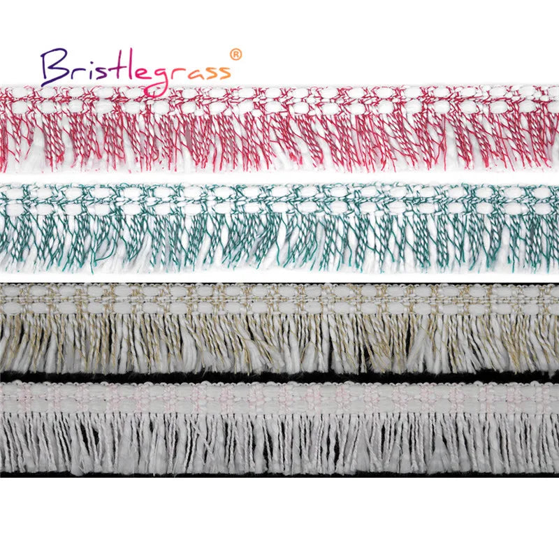 ruban frisé décoratif polyestère blanc vert rose rouge beige franges motifs floraux 25mm 10yards