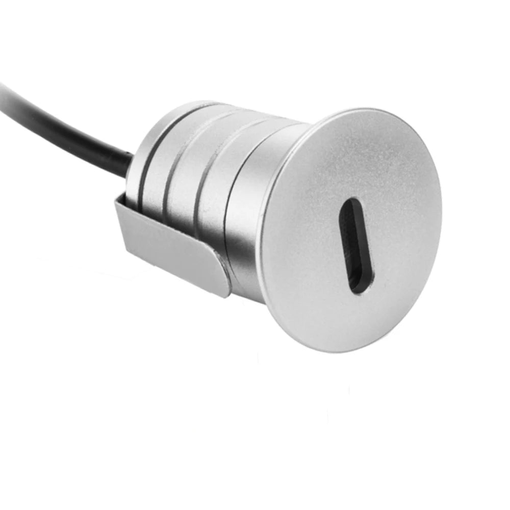 Spot LED moderne argenté résistant l'eau IP67 câble noir 12V LED