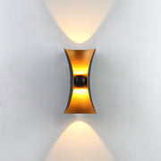 applique murale led moderne noir or blanc incurvée extérieur intérieur