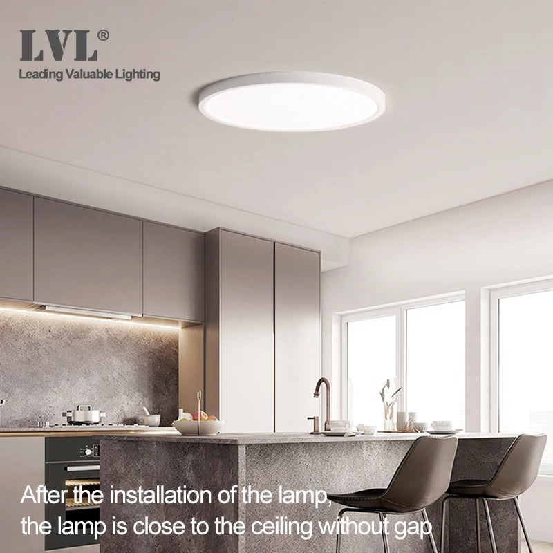 plafonnier led blanc moderne 24w 1080lm 10 15m² facile interrupteur mural