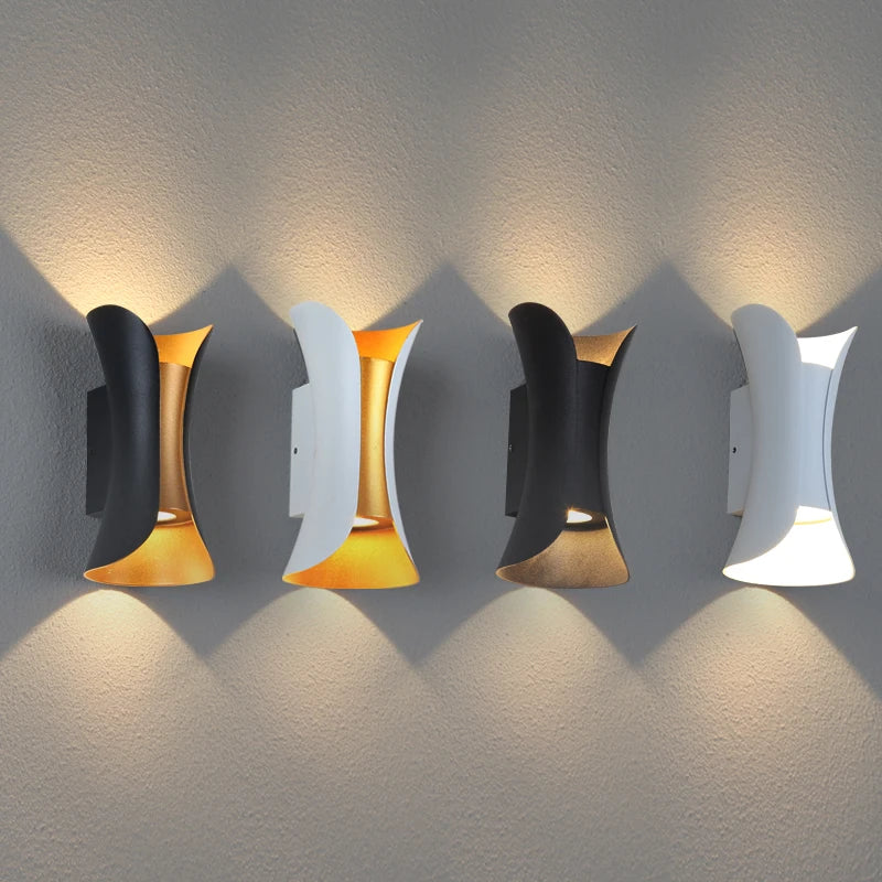 applique murale led noir contemporaine mur imperméable ip55intérieur extérieur jardin véranda chambre salon étude