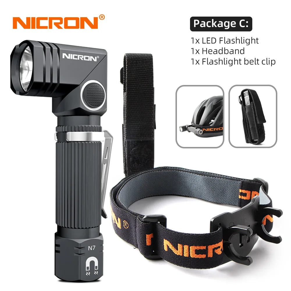 torche lampe poche led rechargeable 600 lumens aimant noir rayures moderne