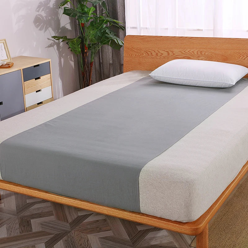drap housse coton biologique fibre argent mise terre lit gris beige moderne