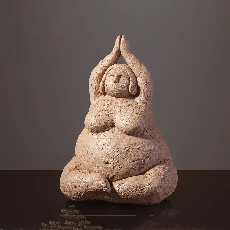 Sculptures humaines résine abstraction féminine gris beige orange contemporain minimaliste decoration intérieure arrival