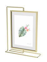 cadre photo moderne double face rectangle métal alliage noir doré gris rose transparent minimaliste