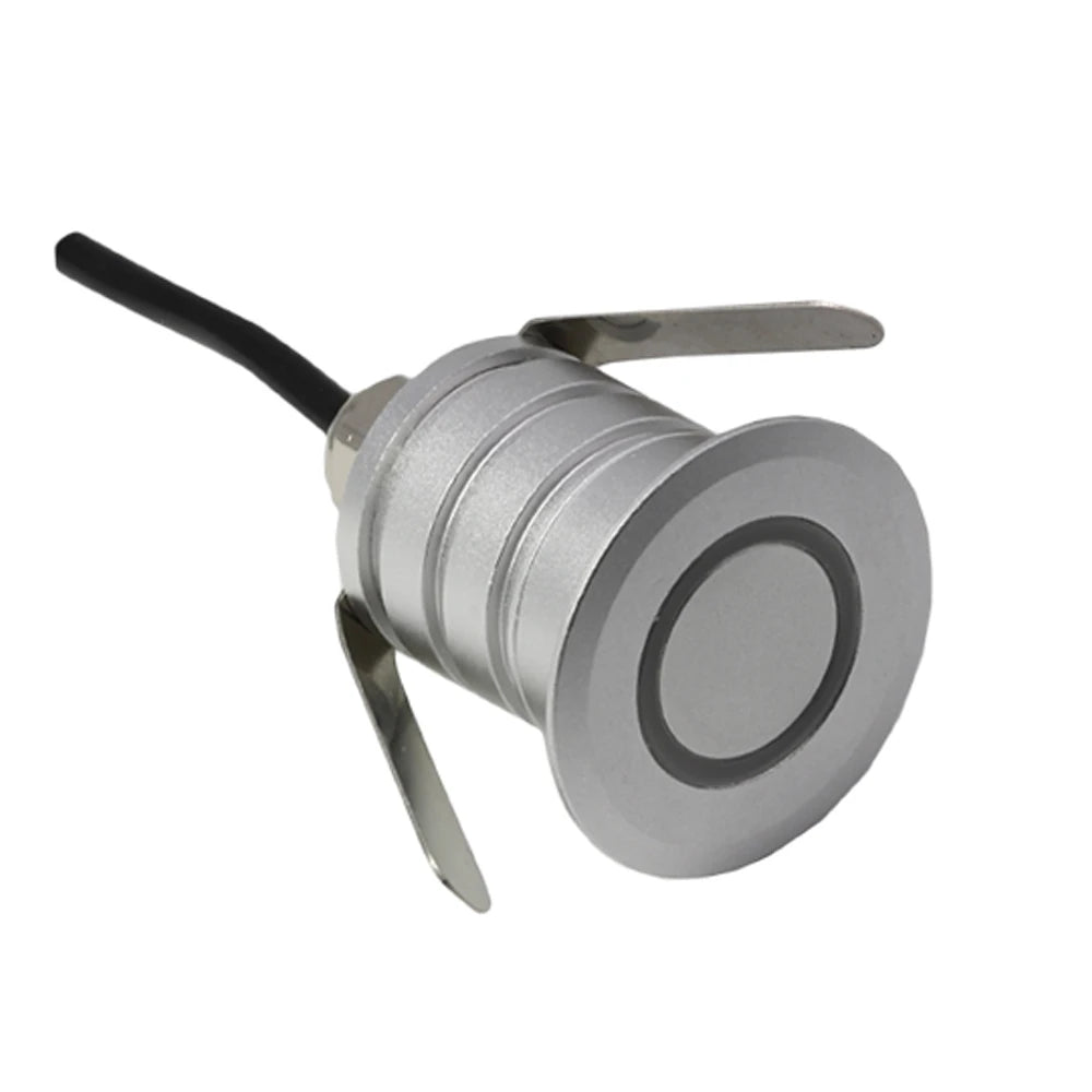 Spot LED moderne argenté résistant l'eau IP67 câble noir 12V LED
