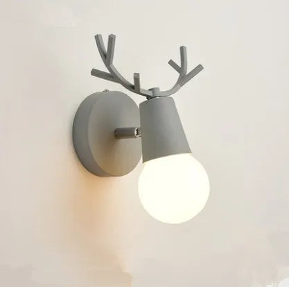 applique murale moderne led antlers stylisés bois métal couleurs multiples minimaliste