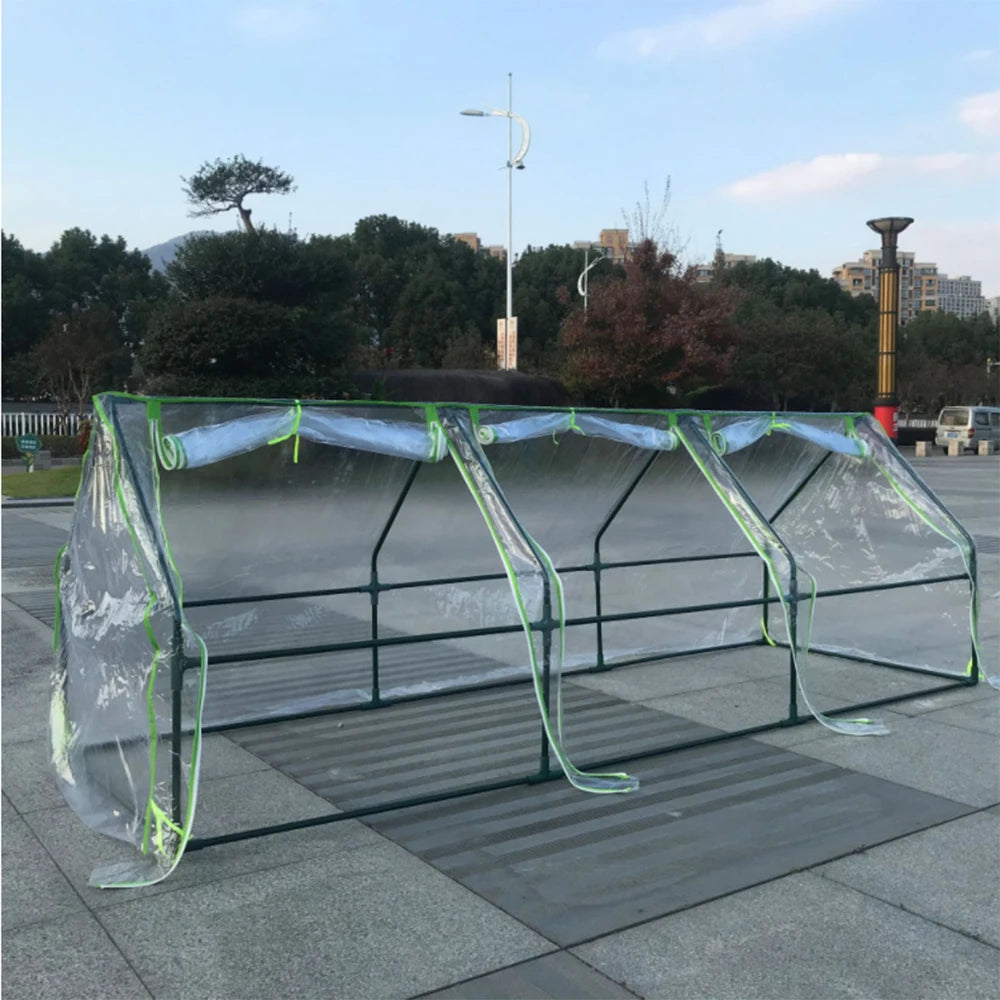 serre jardin transparente pvc 270x90x90cm cadre vert clips moderne fonctionnelle toile