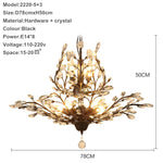 lustre moderne branches cristal chrome doré éclairage intérieur salon chambre boutique