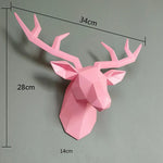 décoration murale moderne tête cerf géométrique jaune blanc noir résine opaque minimaliste