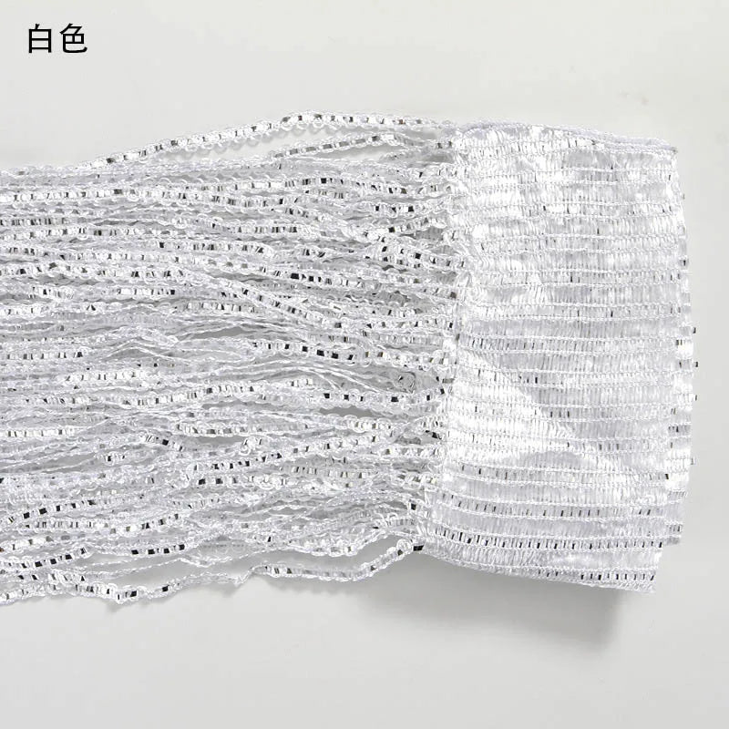 rideau chaîne métallique brillante moderne or argent opaque 100x200cm porte maison