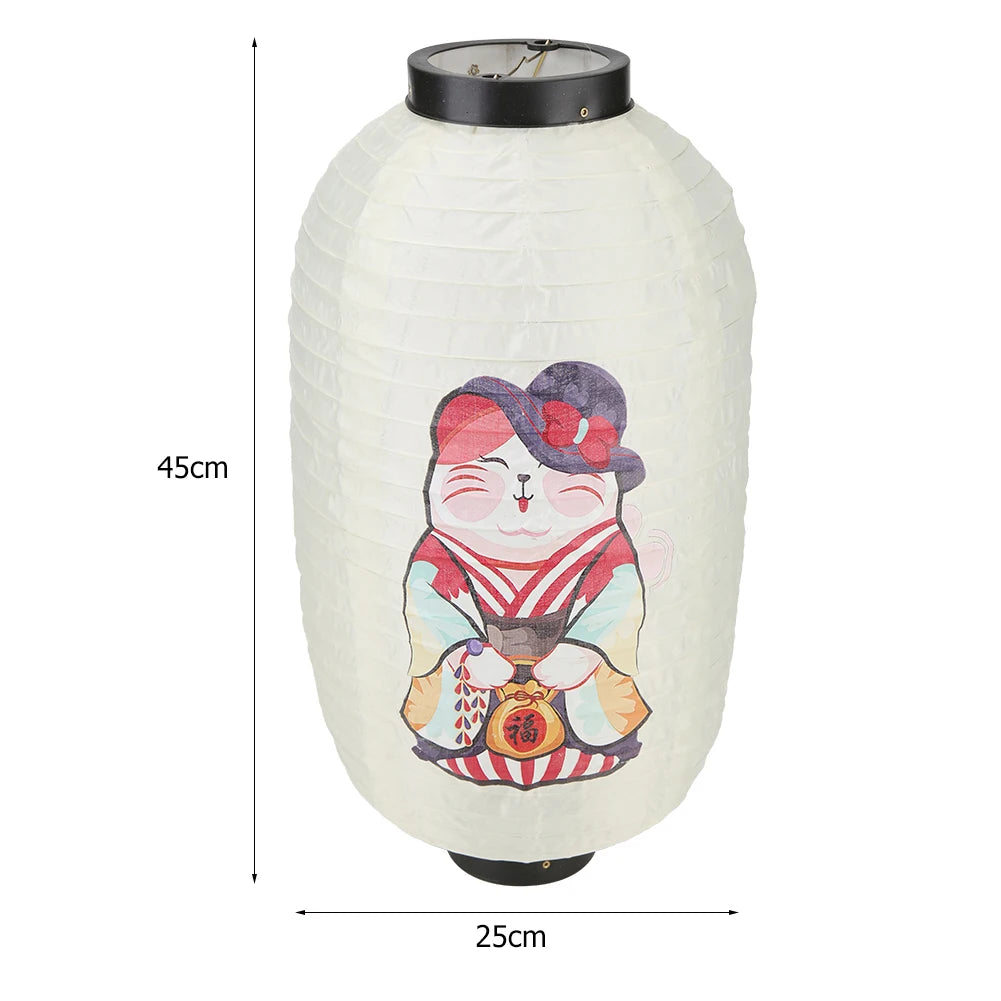 lanterne japonaise traditionnelle fleurs cerisier blanc rose noire fete decoOpaque