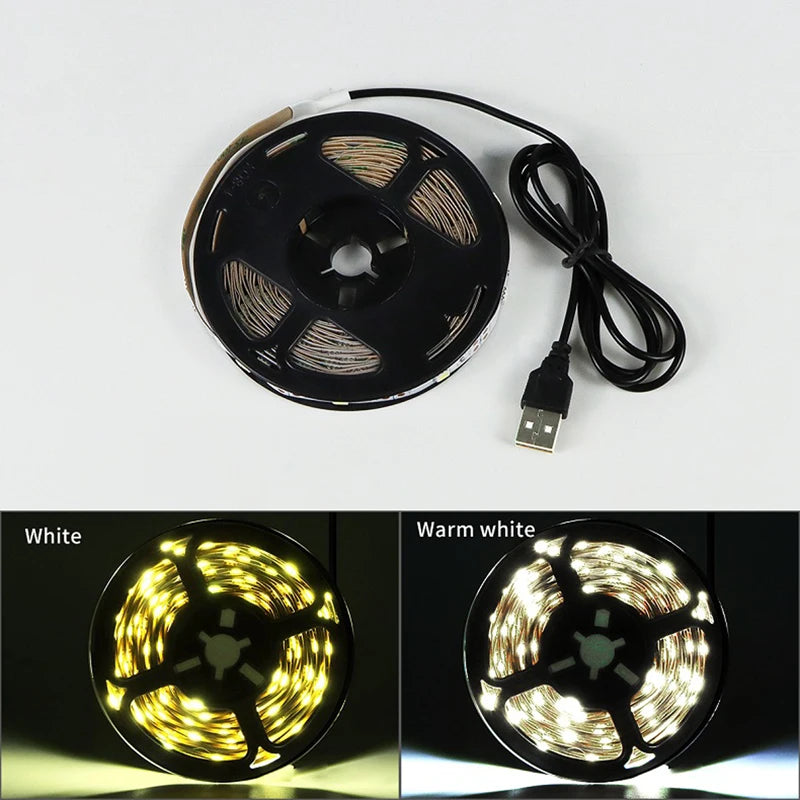 ruban led flexible blanc blanc chaud adhésif moderne 5v 60leds/m 50000heures usb decoration salon