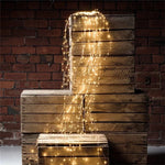 guirlande lumineuse solaire led jaune doré branches marron rustique suspension extérieure décoration jardin