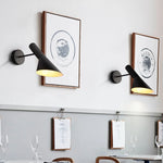 applique murale moderne minimaliste noir blanc fixée mur interrupteur bouton led chambre cuisine étude