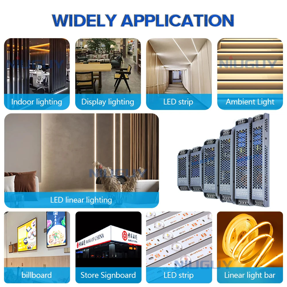 transformateur led 12v 24v 36w 60w 100w 150w 200w 300w 400w 500w câble ac
