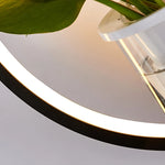 lampe murale moderne minimaliste noire blanche plante pot plastique transparent chambre salon entrée