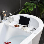 plateau bain extensible blanc noir moderne étagère salle bain multifonction savons flacons éponge Brosse