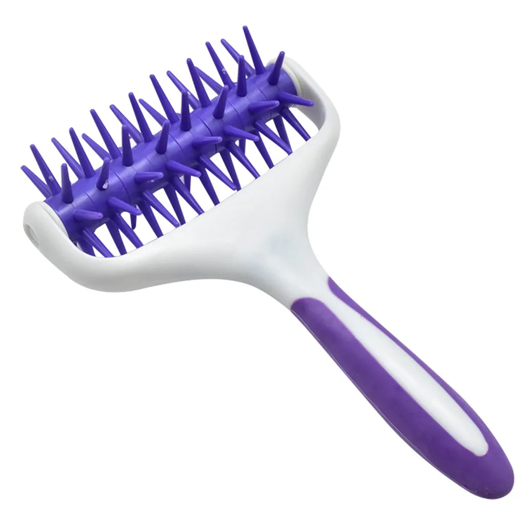 brosse peau violet moderne rayures horizontales poignée plastique respectueux environnement