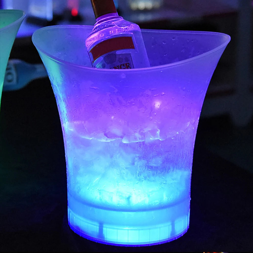seau glace 5l violet rose orange vert moderne led tringle transparent glaçons