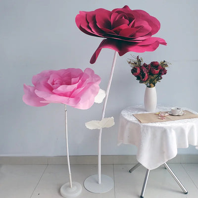 Rose artificielle géante 80cm en mousse couleur champagne