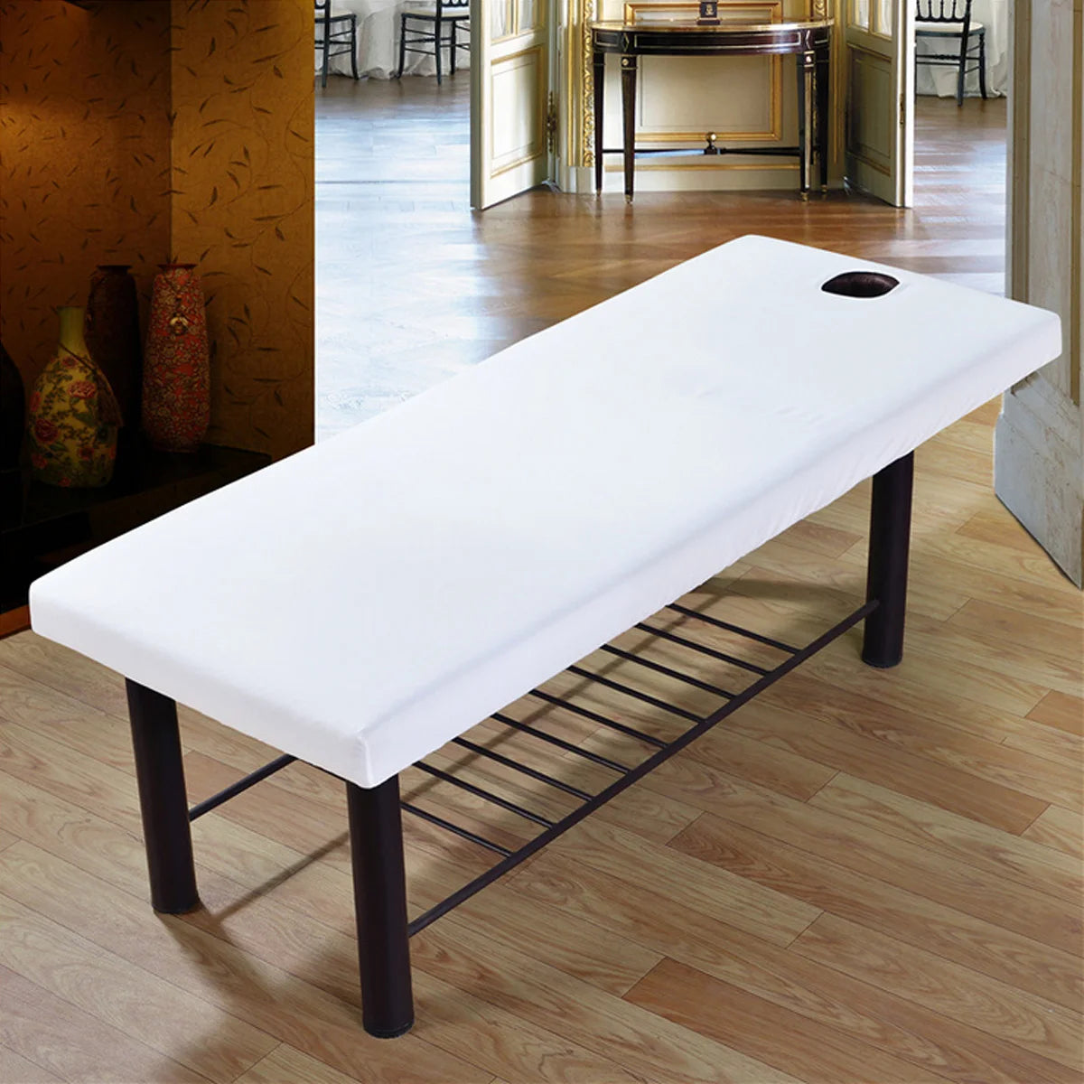 table massage pliable rose moderne fonctionnelle couverture unie opaques adultes salon beauté spa