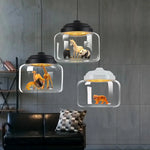 lumière suspendue animaux figurines zèbre panda girafe chambre décoration moderne