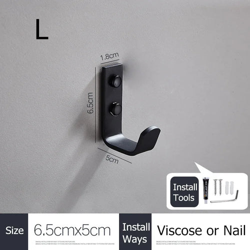 crochet mural porte serviette noir mat acier inoxydable moderne salle bain cuisine