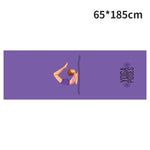 tapis yoga double couche non glissant bleu marine motifs floraux moderne 185x63cm yoga fitness