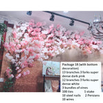 arbre artificiel cerisier rose blanc fleurs feuilles décoration mariage fête intérieur grande taille