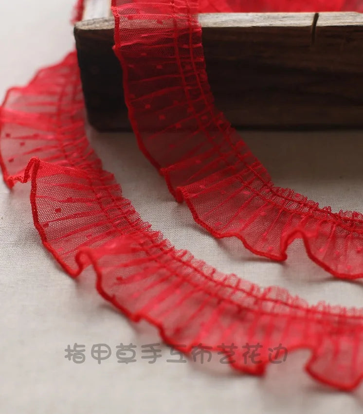 ruban décoratif polyester 4cm rayures fronces translucide noir gris blanc rose rouge echangement