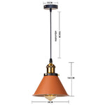lumière suspendue industrielle conique noire blanche orange éclairage moderne chambre salon