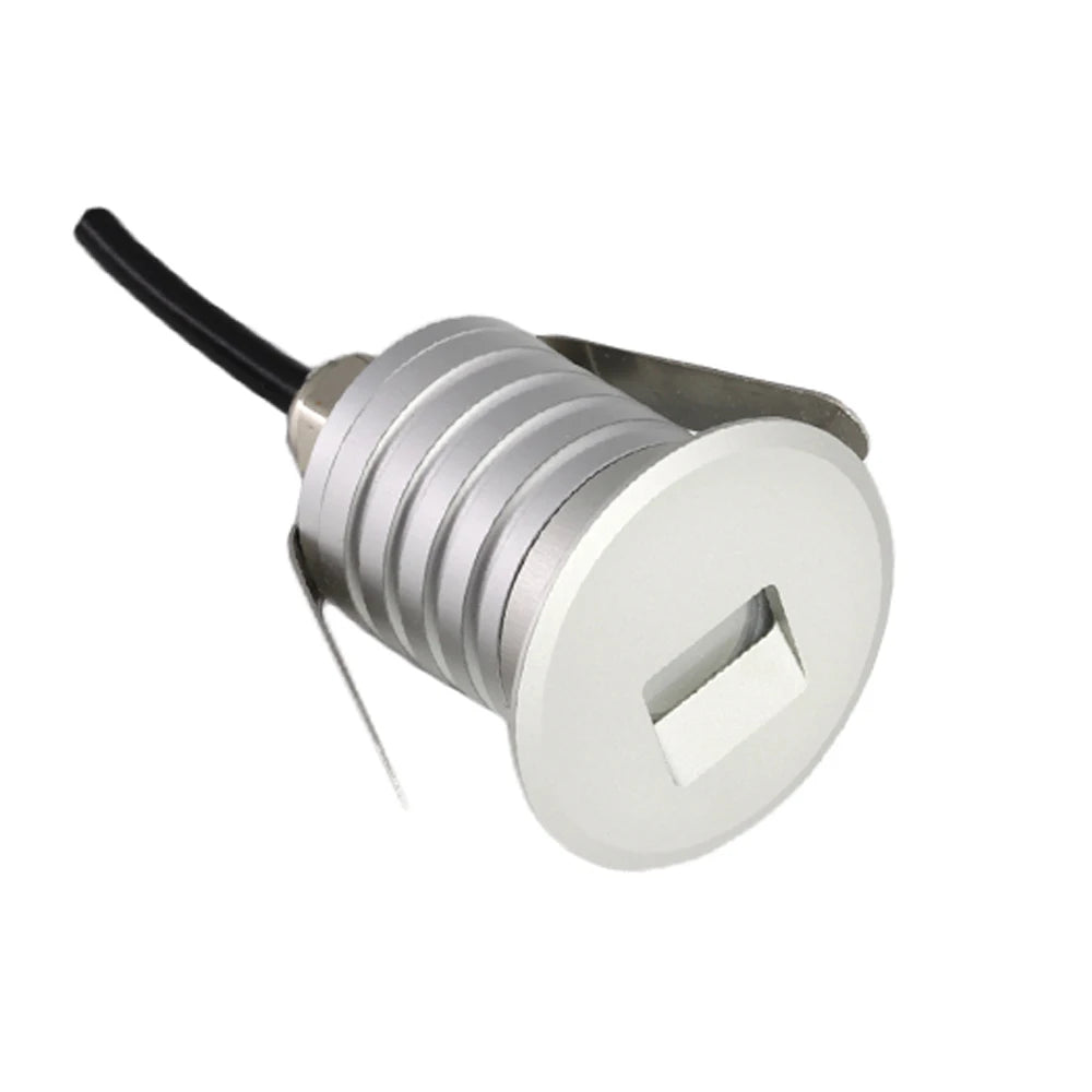 Spot LED moderne argenté résistant l'eau IP67 câble noir 12V LED