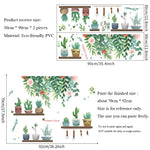 autocollants muraux décoratifs plantes étagères bohémiennes aquarelle moderne enfants chambre