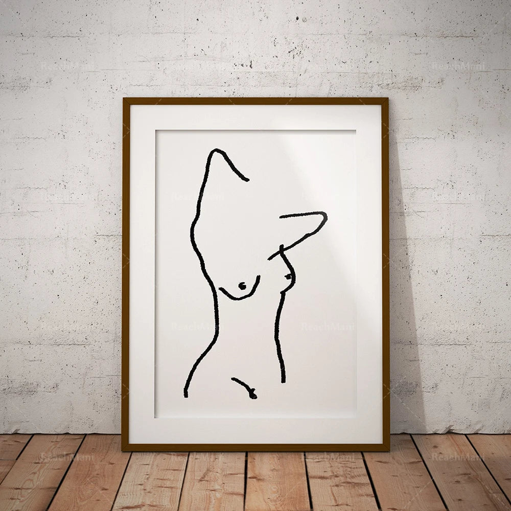 Une silhouette minimaliste d'une figure humaine féminine se détache sur un mur gris.