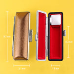boîte rangement stylos simili cuir clics métalliques classique couleur bleue rouge marron