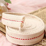 ruban coton blanc tissé points rouges rustique 1m 3m 5m