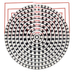 plaque led noir blanc points led moderne technologique concentrique 172mm 172mm