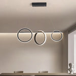 suspension lumineuse moderne blanc noir circulaire contemporaine salon chambre hall