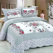ensemble lit couette taies oreillers motifs floraux géométriques couleurs vives bohème vintage