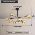 suspension lumineuse moderne boules sphériques translucides noir doré led echangement facile