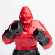 statue gorille rouge blanc noir geometrique moderne decoration salon contemporain mat
