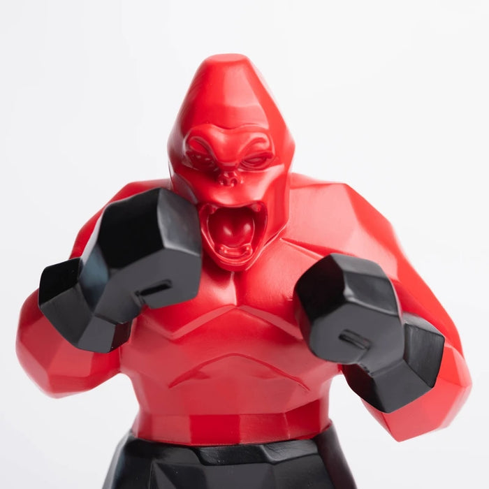 Statue gorille géométrique moderne en résine blanche - décoration salon Ombre Interieur