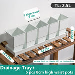 pots succulentes blancs moderne drainage ridge verticale pots différents tailles plateau
