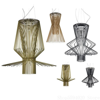 Lampe suspendue design italien en métal couleur rose pour salon